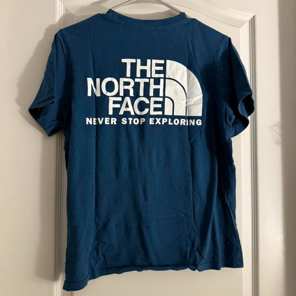 The North Face Men’s Medium Blue T Shirt Logo Outdoor Cotton Short Sleeve - Picture 4 of 4